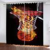 Ready Curtains Cheap 3D Sports Basketball Blakout Curtain, Kids Window Treatment Sets, Bedroom Curtains For Living Room
