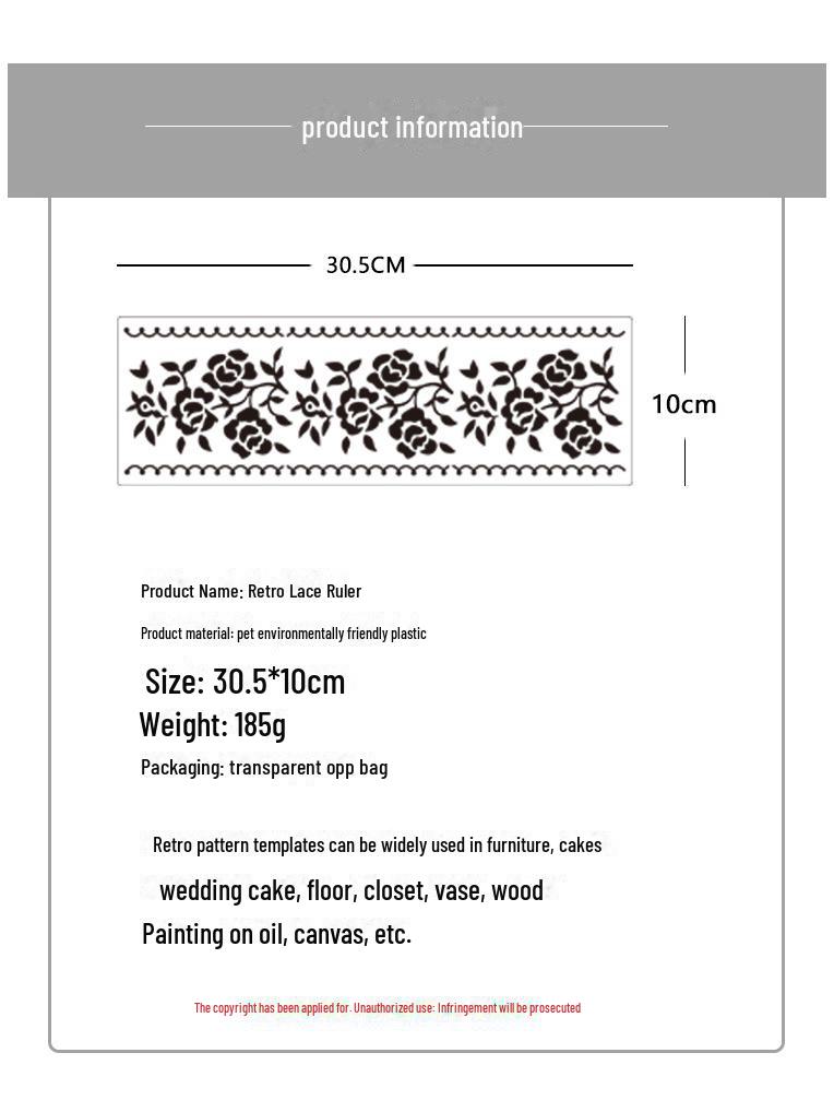 Retro Pattern Cake Border Embossing Stencil for DIY Lace Decoration