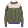 TAO COMME des GARCONS [xINVERALLAN] Green Fair Isle Wool Ribbed Knit Sweater tops M Green x purpleUsed