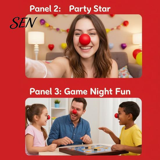 Red Nose for Costume Clown Nose, Soft Fake Adults Elastic Strap Kids, Halloween Cosplay Accessories, Masquerade Prop Party Decoration