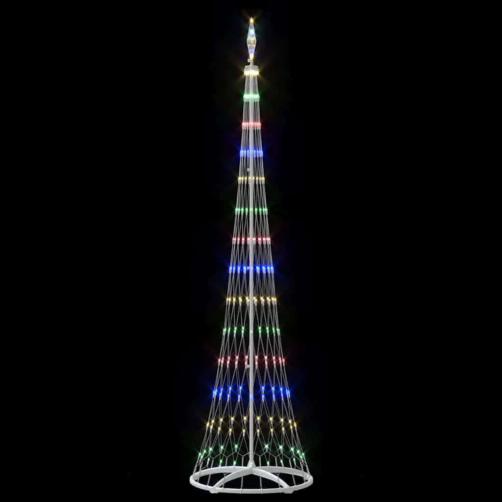 LED Christmas Tree with 290 Multicolor LEDs 250 cm Metal