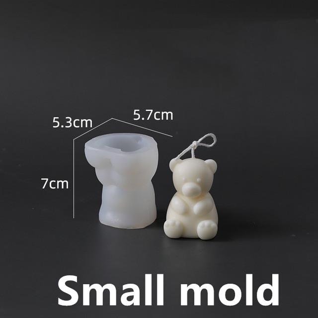 New Bear Silicone Candle Mold DIY Hug Heart Couple Bear Animal Candle Making Resin Soap Cake Mold Gifts Craft Home Decoration