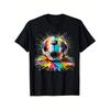 Soccer Ball Graphic T-Shirt - 100% Cotton, Casual Crew Neck Tee, Soft & Comfortable, Summer