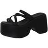 Thick-bottomed muffin black cool slippers 2025 spring and summer new women's fashion French beach vacation Rome cool