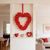 Valentines Day Heart Wreath Artificial Rose Flowers Decoration Floral for Housewarming Hotel