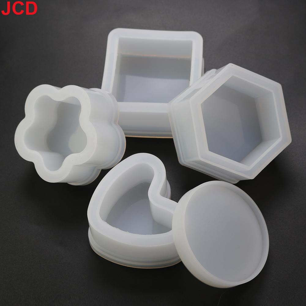 Epoxy Resin Hexagonal Crystal DIY Jewelry Box Silicone Mold Love Heart Storage Box Mold Brush Pot Resin Mold Jewelry Handcrafts