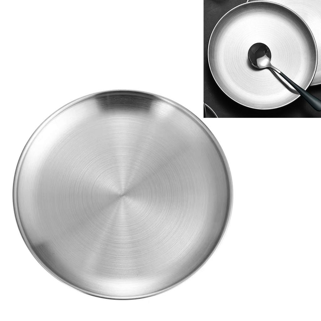 Runde Pizzaform aus Edelstahl Durchmesser 11,8 Zoll Runde Essteller aus gebürstetem Metall für Kuchen