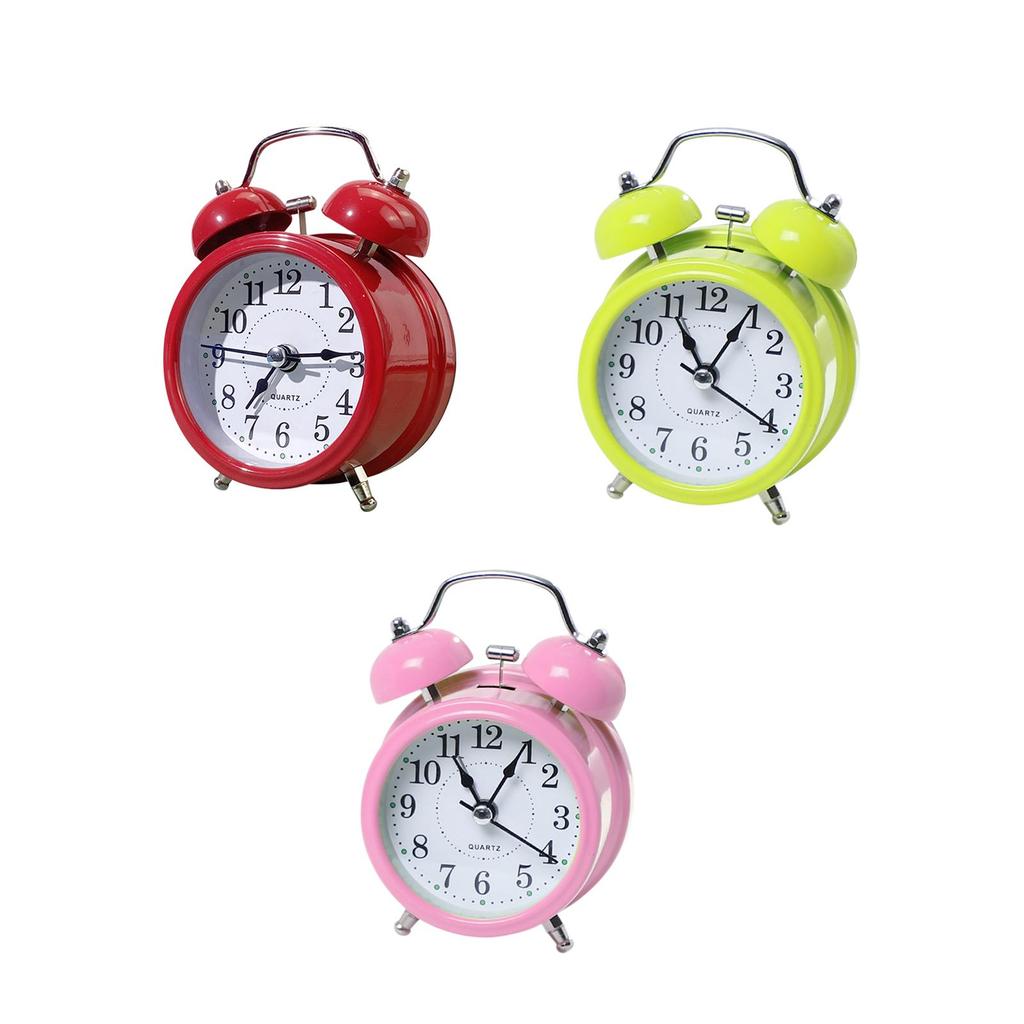 Alarm Clock Non Ticking with Night Light No Noise Retro Analog Clock for Bedroom Bedside Table Deep Sleepers Teenagers Adults