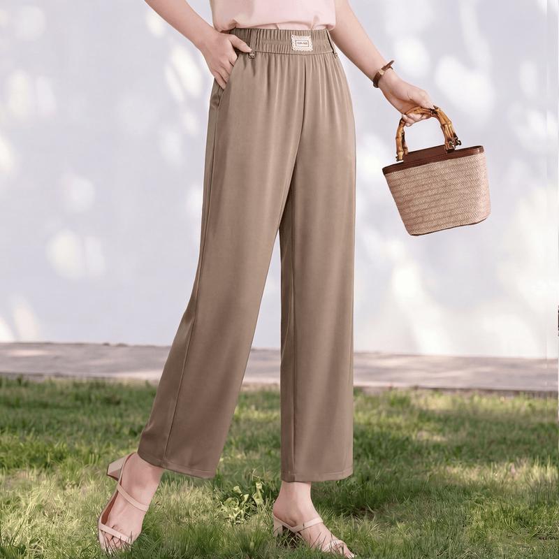 Yuzhaolin Women s Summer Elastic Waist Wide-Leg Pants 5XL