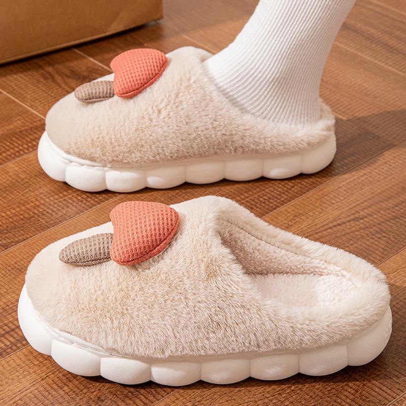 Cotton slippers home autumn and winter mushroom cotton shoes warm and non-slip wool slippers piled cotton drag couple home shoes
