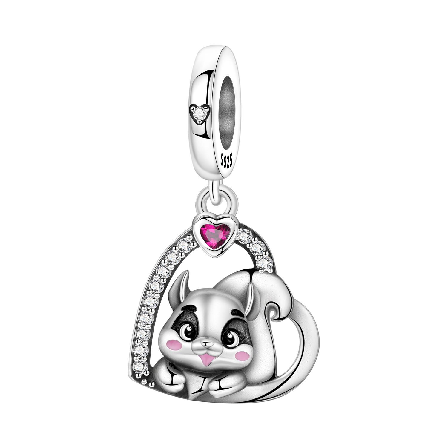 

PANPOKI Copper Metal Cute Donkey Animal Authentic Original Pendant Bead Components Bracelet High Quality Fine Jewelry Charm Bead Components High
