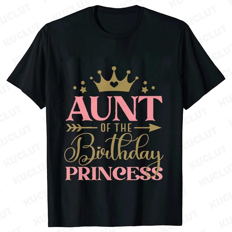 Fashion Birthday Princess Girls Party T-shirt Family Gathering Matching Sibling Tees Kids Adult Clothing Crown Graphic Y2k Tops