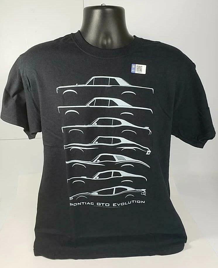 Pontiac T-Shirt - Black w/ Gray Pontiac GTO Models Evolution (Licensed) S
