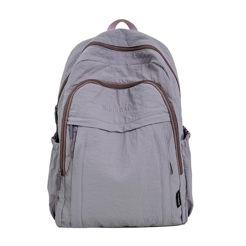 Rucksack mit großem Fassungsvermögen und einfarbig für Studentinnen, leichte Laptop- und Campustasche im japanischen und koreanischen Stil