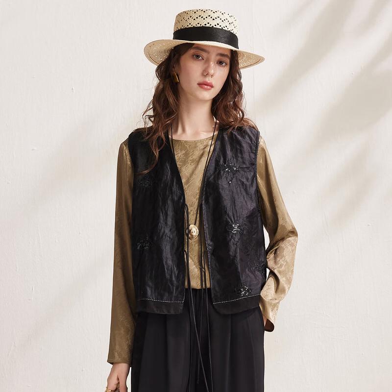 Women's New Chinese Style Mulberry Silk Embroidered Vest