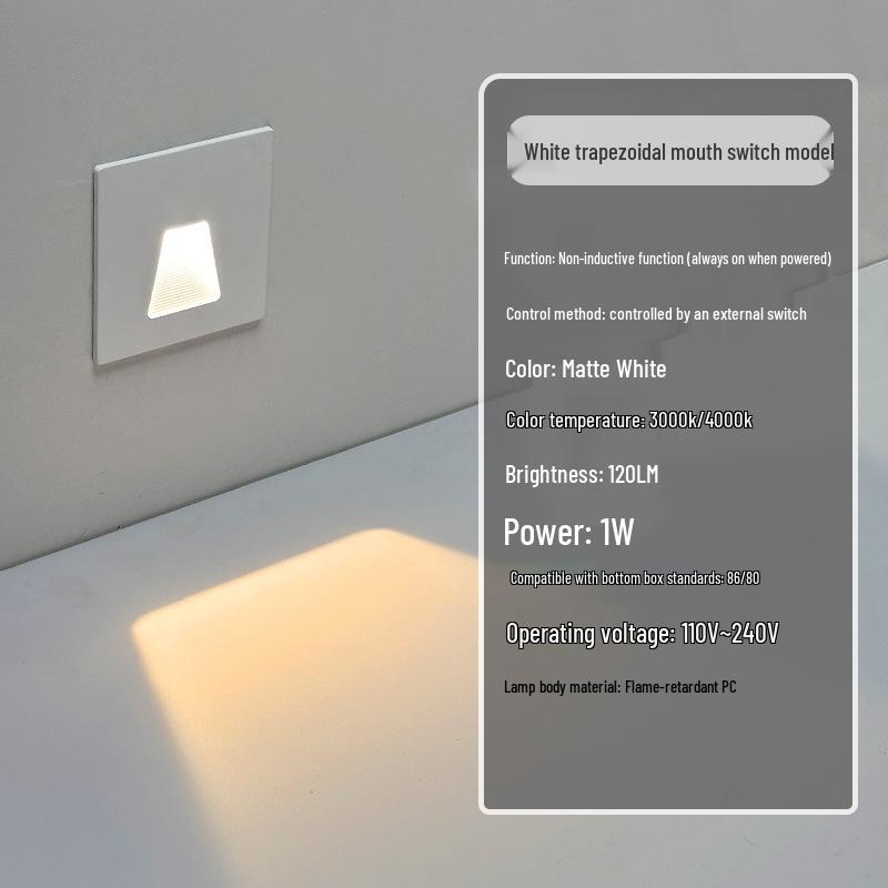 Ultracienka lampka nocna z czujnikiem magnetycznym do wbudowania typu 86 na schody i korytarze
