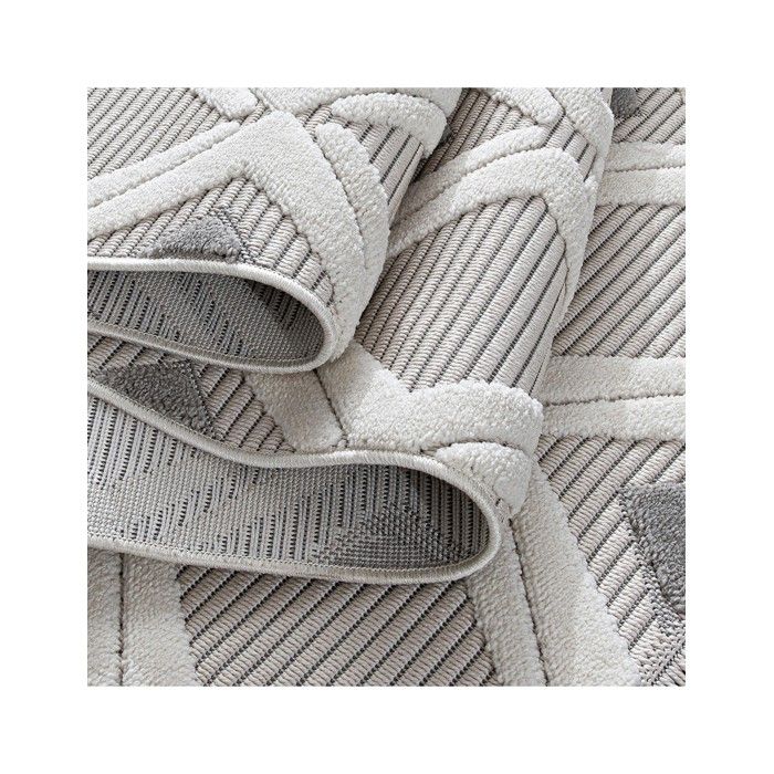 Tapis de salon - Mani Textile - OSLO 9830 - 80x300 cm - Gris - Moderne - Rayures