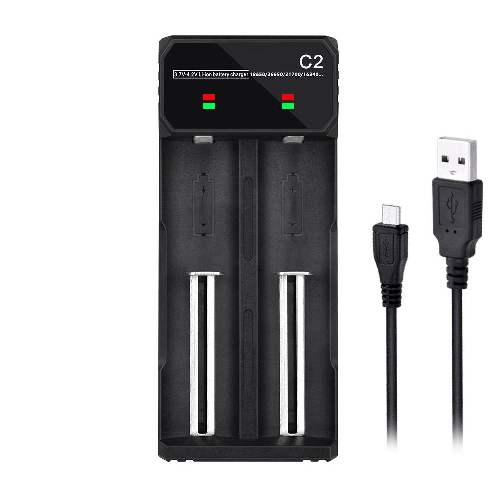 18650 Battery Charger 1 Slot Rechargeable Batteries USB Universal Smart Quick Charging for 14500 16650 14650 18500 Accessories