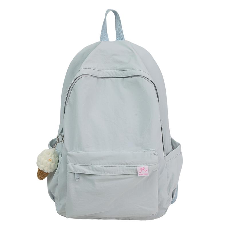 Solid Color Student Schoolbag Women's Large Capacity Backpack Men's Travel Backpack