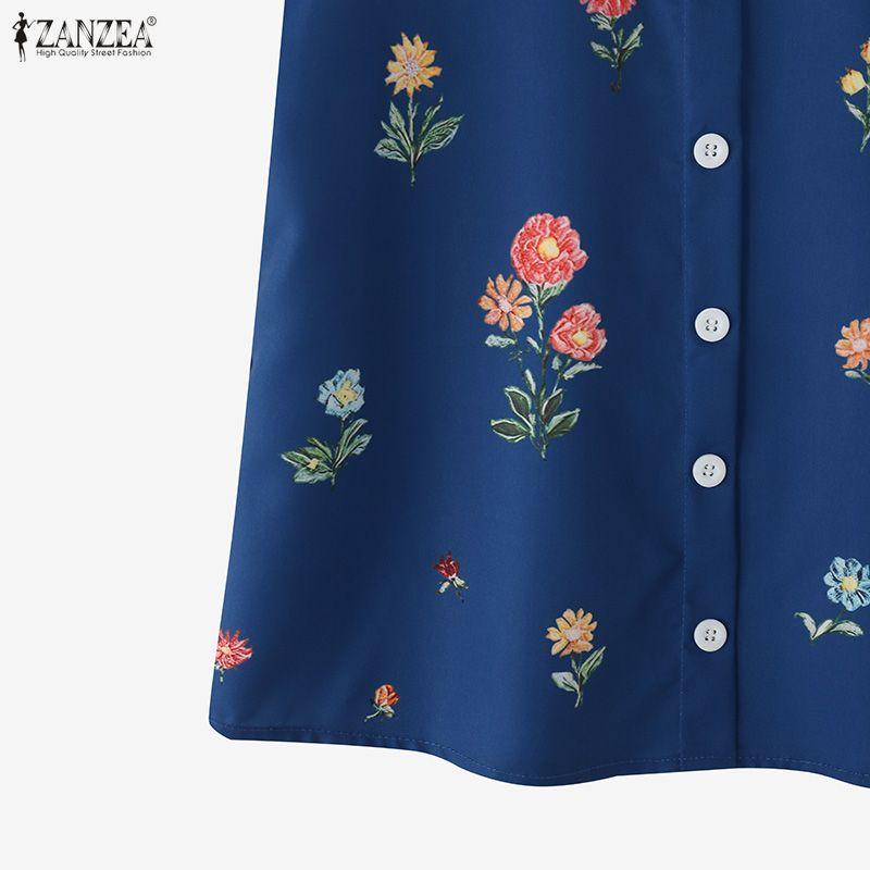 ZANZEA Women Floral Print Summer Casual Round Neck Sleeveless Tank Tops