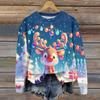Ladies' Christmas Printed Long Sleeved Round Neck Hoodie Loose Top