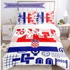 Croatia Football Printed Bedding 3 Piece Set Cozy Breathable Bed Cover Set as Housewarming Holiday Gift