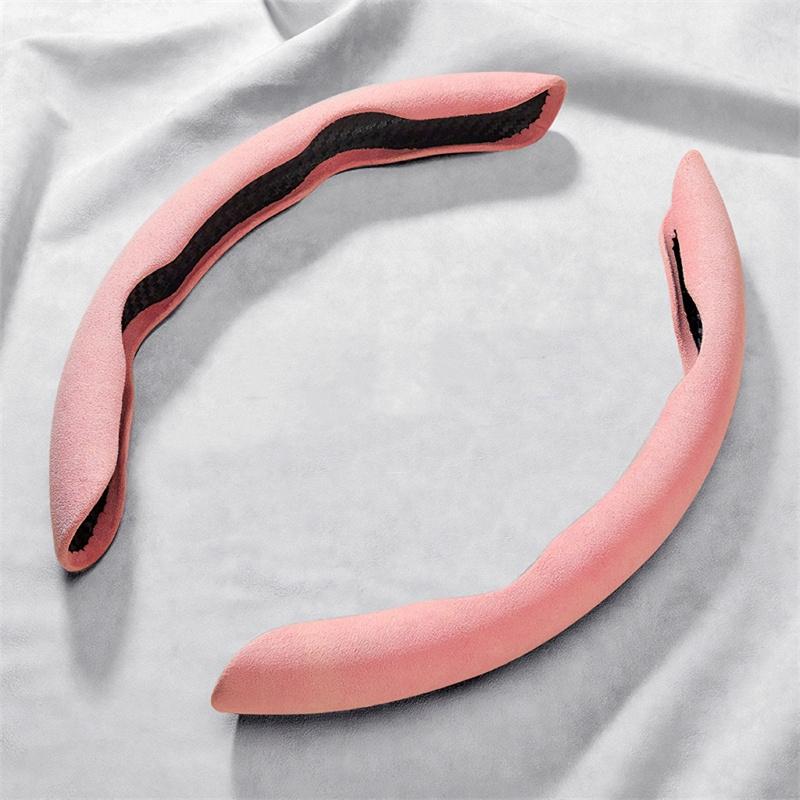 

Универсальная замшевая накладка-бустер на руль автомобиля 38 см, нескользящая, для защиты руля и украшения салона, аксессуары розовый