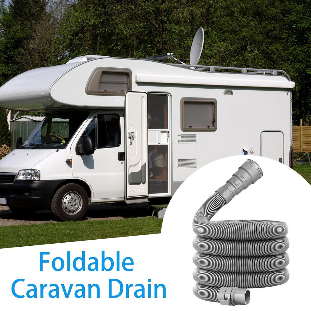 Foldable Caravan Sewer Pipe Kit 10m RV Trailer Sewer Hose With Adjustable Adapter And Clamp Leakproof RV Hose Accessories