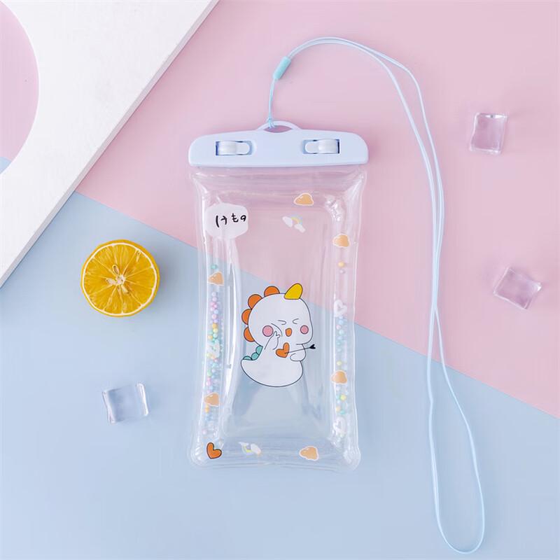 

White Dinosaur Quicksand Waterproof Phone Pouch