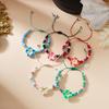 Bohemian Colorful Flower Charm Bracelets For Women Adjustable Pull String Summer Vacation Bangles Girls Party Jewelry Gift