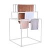 Towel Rack 8-Bar Outdoor PVC Towel Holder for Poolside Spa Bathroom White