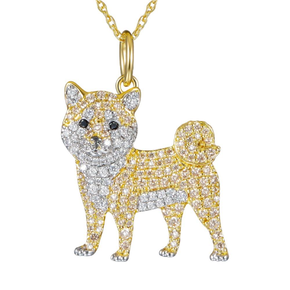 Rhinestone Beagle Pendant Shiba Inu Dog Necklace Jewelry Gift Pet Puppy Necklace Dog Lovers