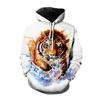 Autumn New Men's Animal Tiger Sweatshirts 3D Printed animal Hoodies Sports hoodie loose long sleeve pockets Fashion Hoodie