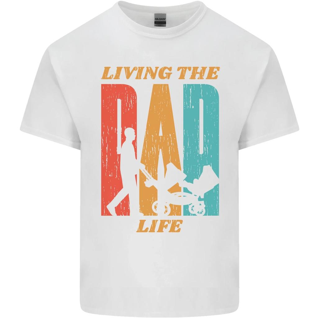 Fathers Day Living the Dad Life Twins Funny Kids T-Shirt Childrens