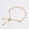 18K Gold Plated Freshwater Pearl Adjustable Pull-Through Bracelet Women Lightweight Luxury Handmade Beaded Jewelry