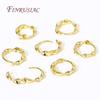 Women's Earring Hoops 18K Gold Plated Round Twist Earring Female Jewelry Accessories Small Ring Earrings