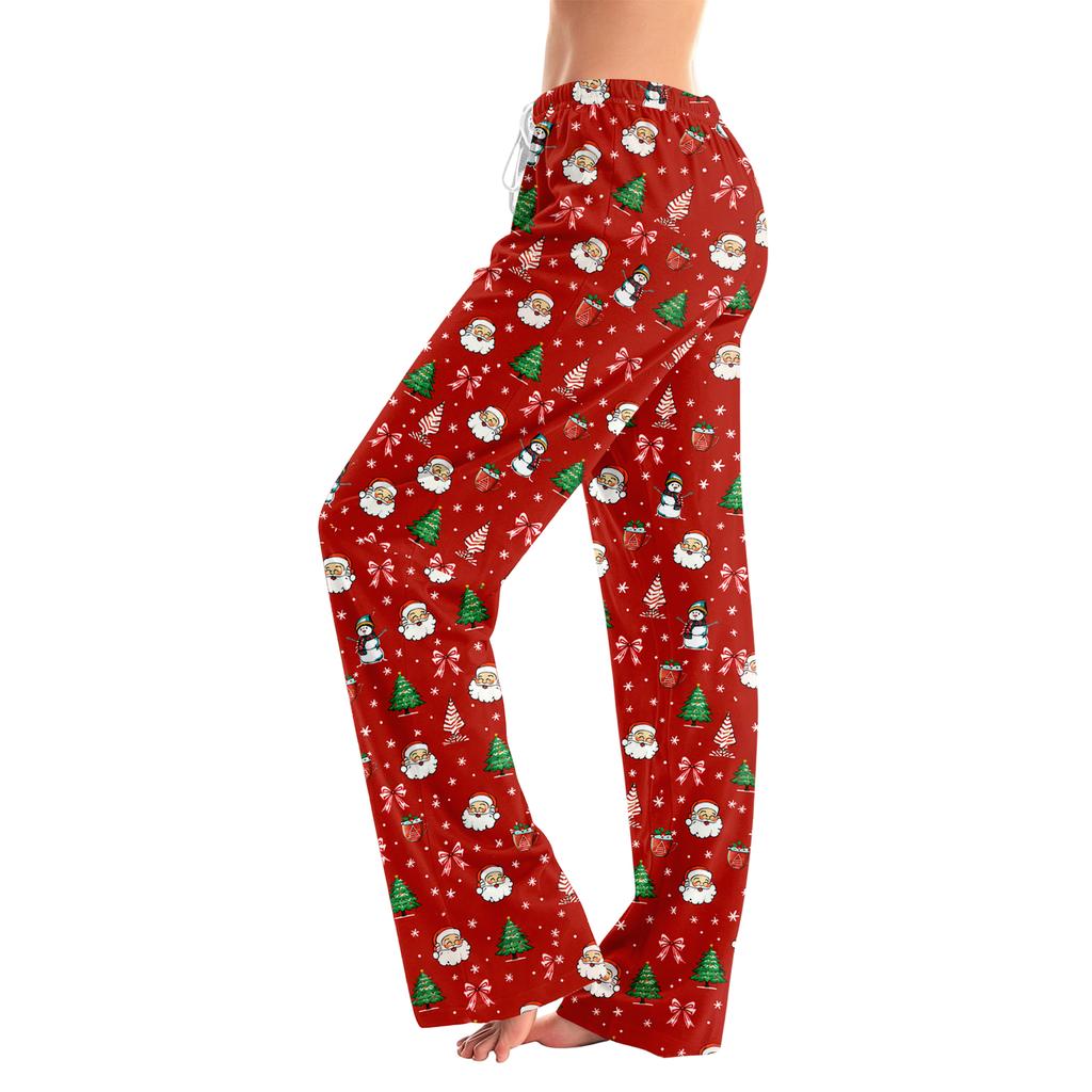 Women's Christmas Print Pajama Pants with Casual Sleep Bottoms