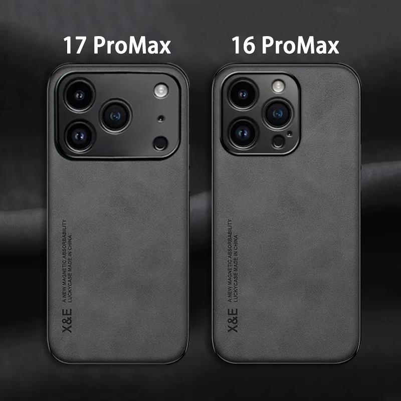 Étui de téléphone en cuir de luxe pour iPhone 17 16 15 14 11 13 12 Pro Max 17 Air 16e 13 Mini Housse antichoc pour iPhone 15 14 16 Plus