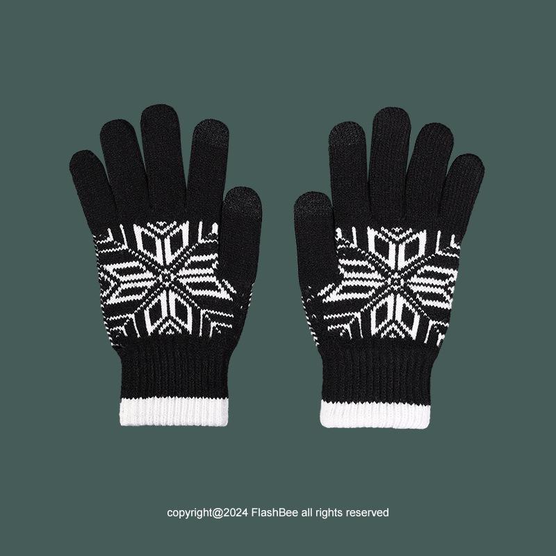 

Forest Style Wabi-Sabi Touchscreen Gloves: Warm, Non-Slip, Velvet, for Men & Women, Ideal for Autumn/Winter Cycling. One Size