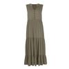 Women's Fashion Sleeveless Pleated Loose V-Neck Mid-Length Solid Colour Dresses