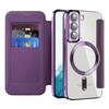 Card Holder Phone Case for Samsung Galaxy S22 5G Compatible with MagSafe Leather+TPU RFID Blocking Phone Cover