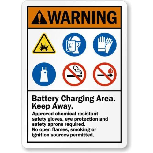 Battery Charging Area Warning Aluminum Weatherproof Sign pAluminum 20x30cm(7.8x11.8inch)