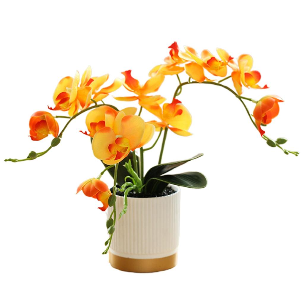 1 Pc Artificial Flower Decoration Gold-bottomed Office