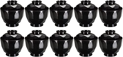 

[Amazon.co.jp Exclusive] [Commercial Set] Fukui Craft Mini Turtle Shell Soup Bowls, Made in Japan, Black, 3 inches (10 bowls)