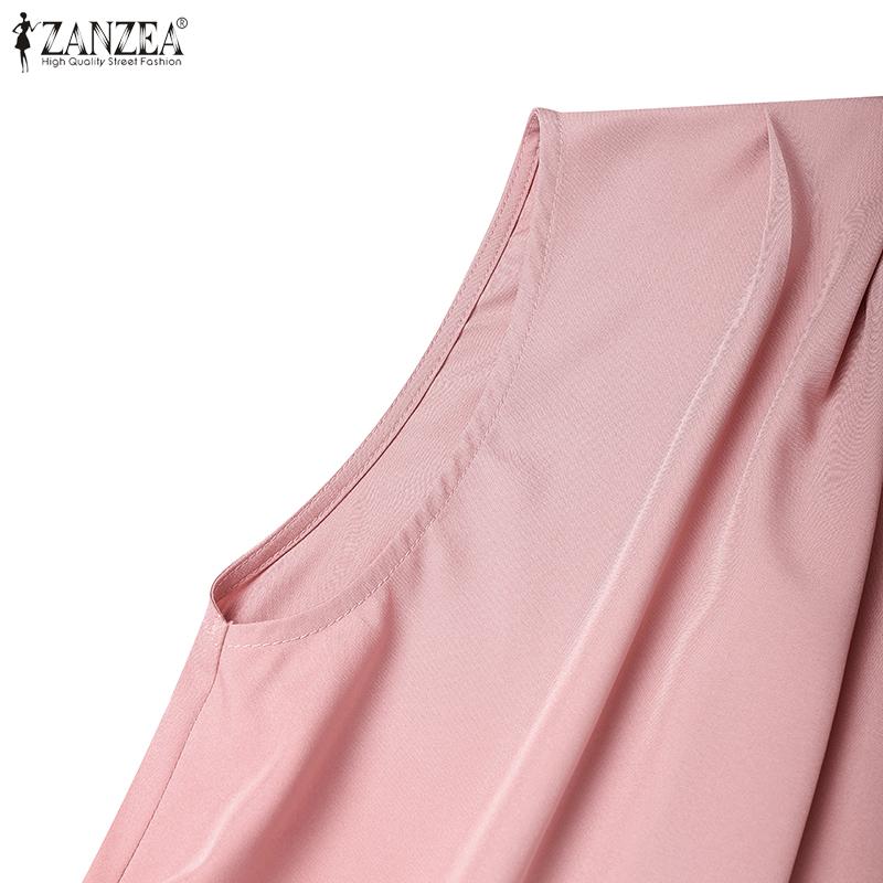 ZANZEA Women Casual V-Neck Side Lace Up Summer Sleeveless Vest Tops