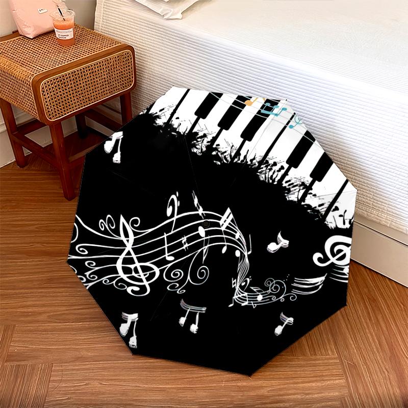 

1PC Piano keys Umbrella Portable Folding Umbrella Iron Frame Hole Bone Structure Outdoor Home Umbrella A21