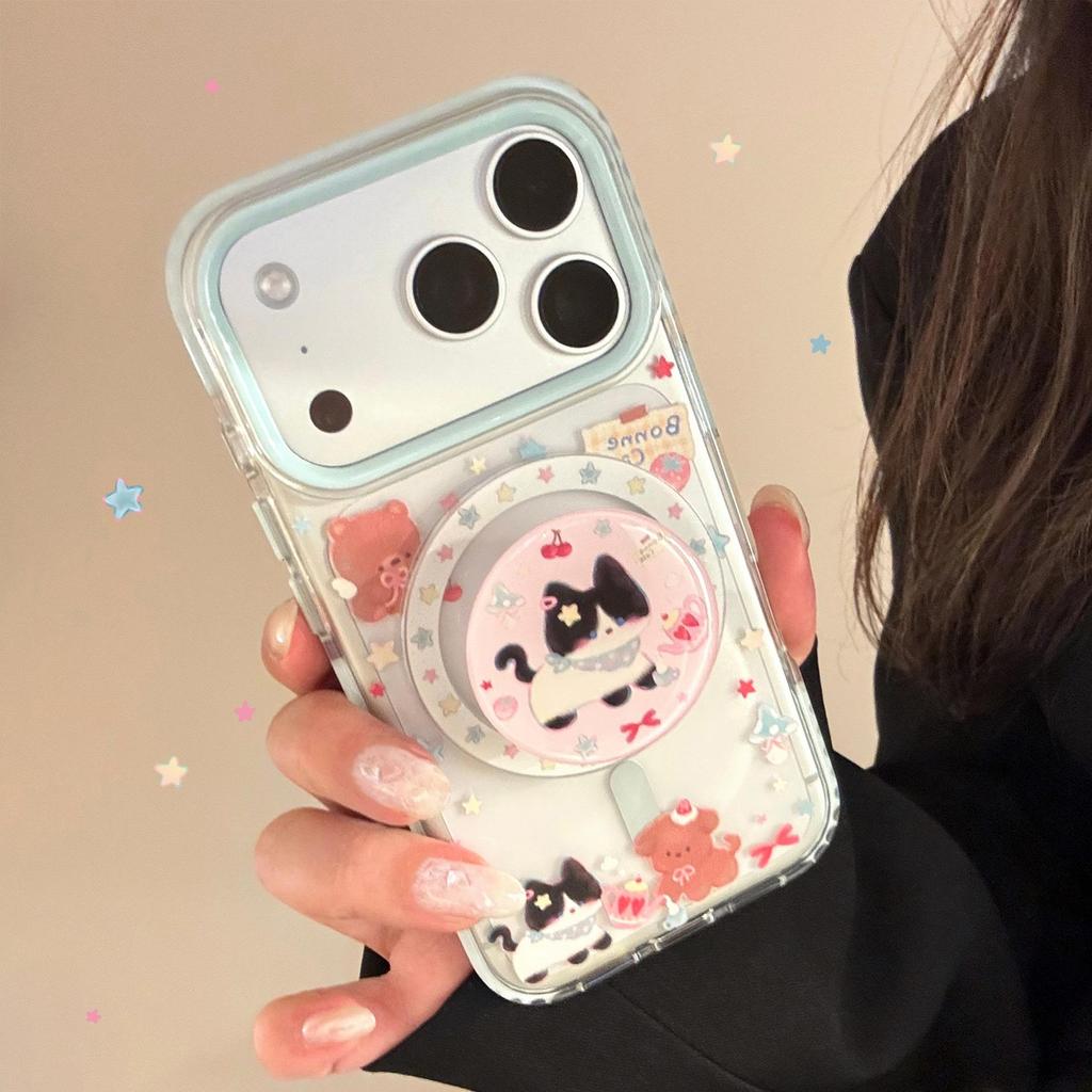 Cute Cat Magnetic Phone Case for iPhone 16, iPhone 17, and iPhone 17 Pro Max