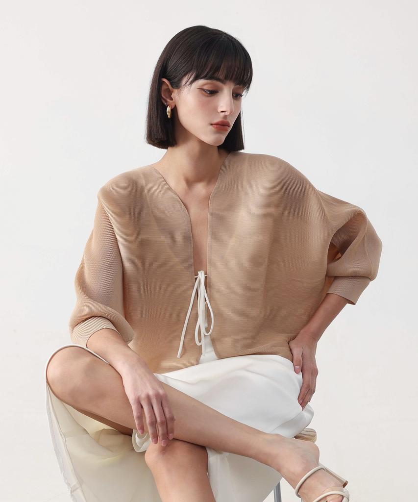 Pleatsmood Eini Plissierte Strickjacke