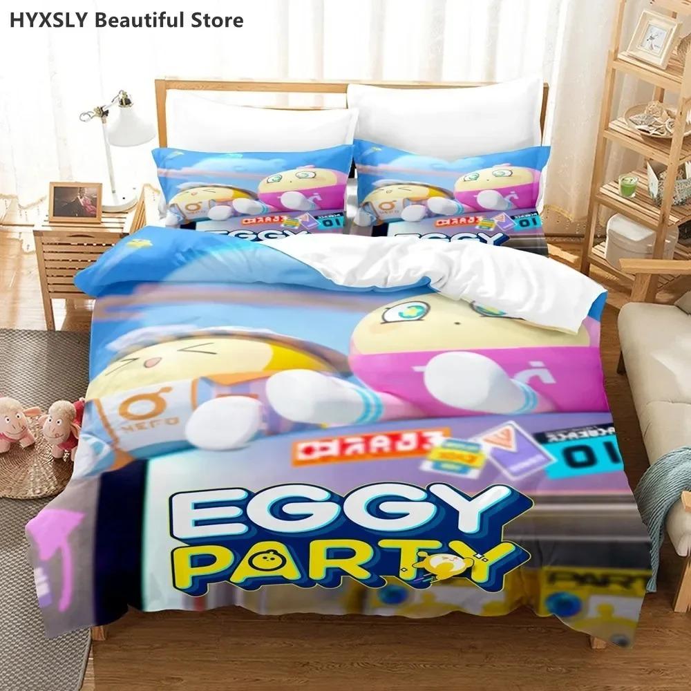Eggy Party Sängkläder Set Örngott Enkel Twin Full Queen King Barn Sänglinne 3D-tryckt Spel Eggy Påslakan