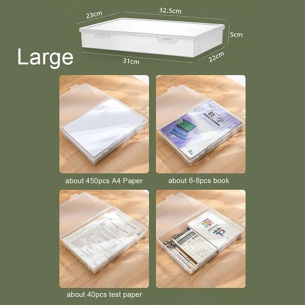Portable A4 A5 File Organizer Multifunctional Transparent Document Storage Container Dustproof File Box Home Office Supplies